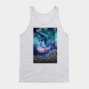 Leonard the Whale Victorian Old Fashioned Astrological Zodiac Gentleman Crescent Moon Tank Top